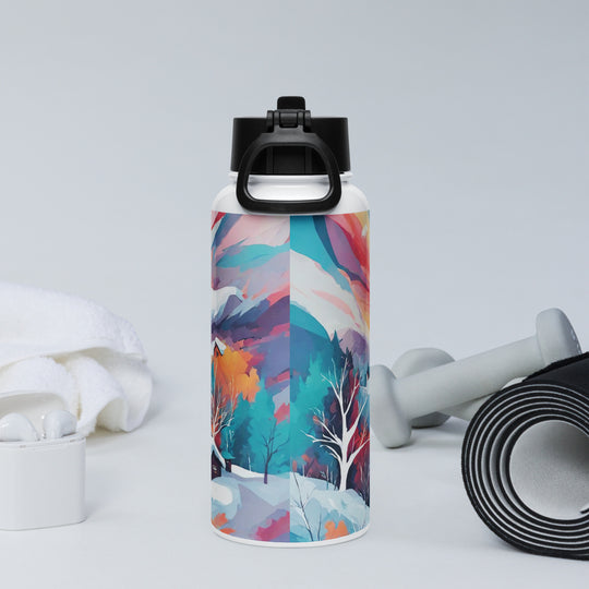 Stainless steel water bottle with a straw lid - WhatUWant2Buy