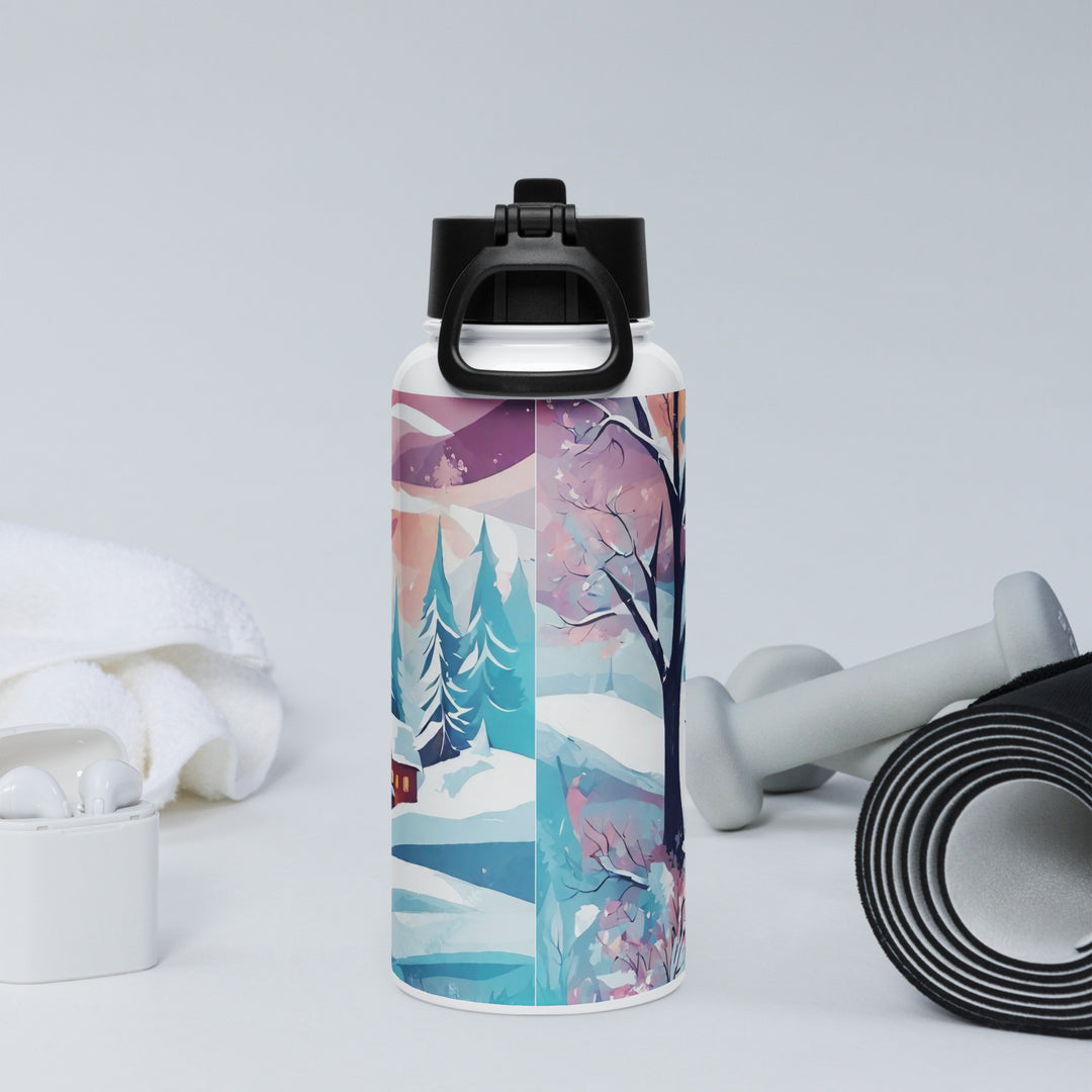 Stainless steel water bottle with a straw lid - WhatUWant2Buy
