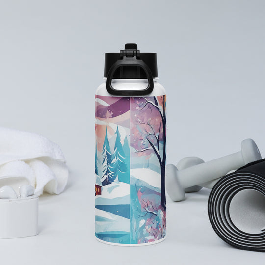 Stainless steel water bottle with a straw lid - WhatUWant2Buy