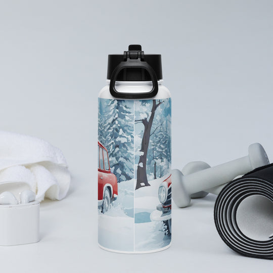 Stainless steel water bottle with a straw lid - WhatUWant2Buy