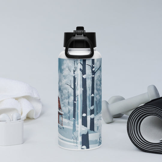 Stainless steel water bottle with a straw lid - WhatUWant2Buy