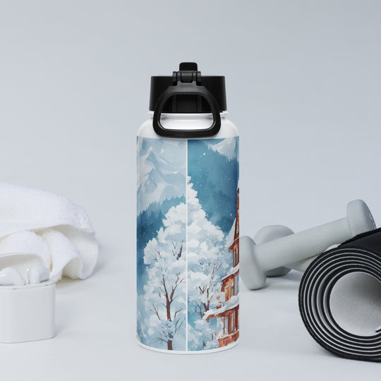 Stainless steel water bottle with a straw lid - WhatUWant2Buy