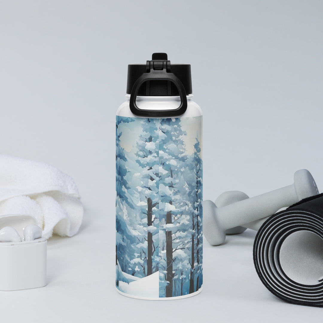 Stainless steel water bottle with a straw lid - WhatUWant2Buy