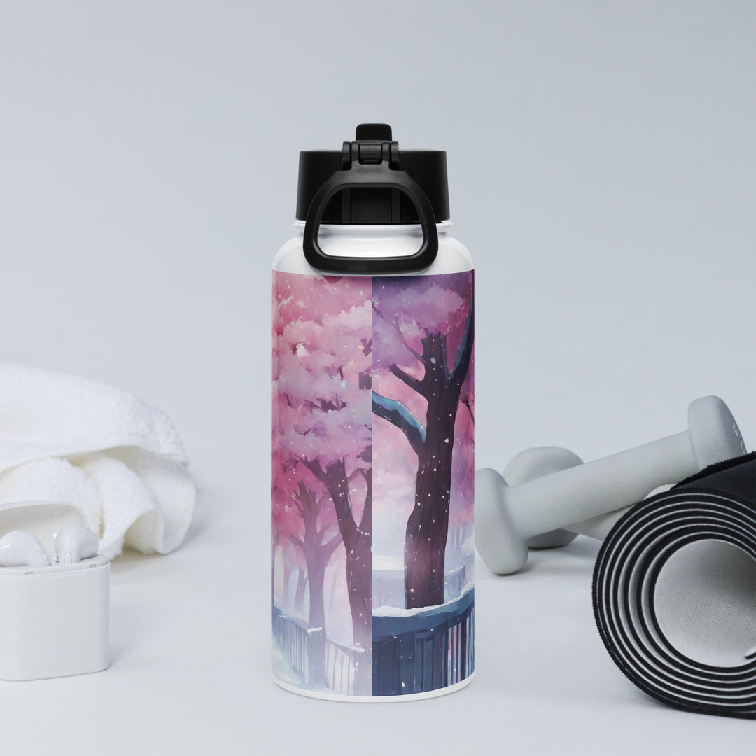Stainless steel water bottle with a straw lid - WhatUWant2Buy