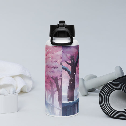 Stainless steel water bottle with a straw lid - WhatUWant2Buy