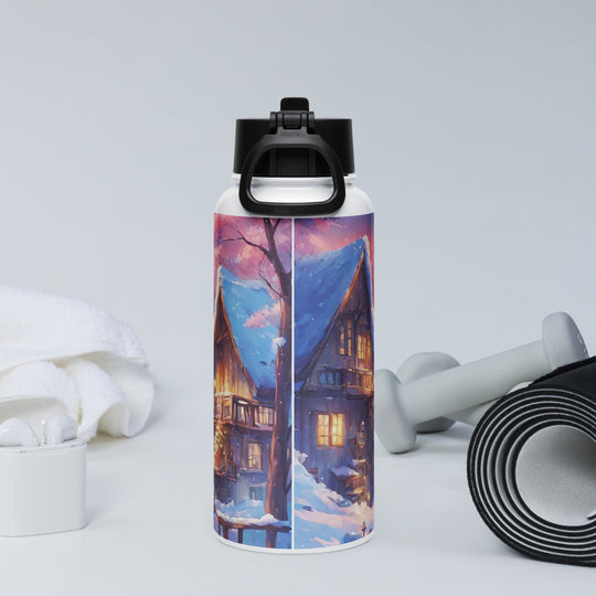 Stainless steel water bottle with a straw lid - WhatUWant2Buy