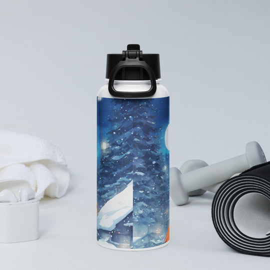 Stainless steel water bottle with a straw lid - WhatUWant2Buy