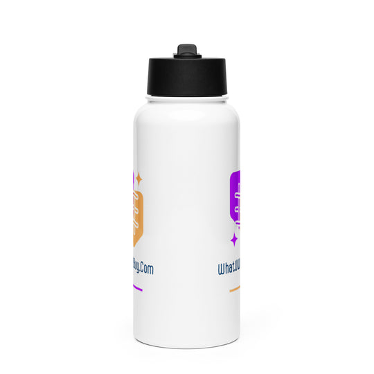 Stainless steel water bottle with a straw lid - WhatUWant2Buy