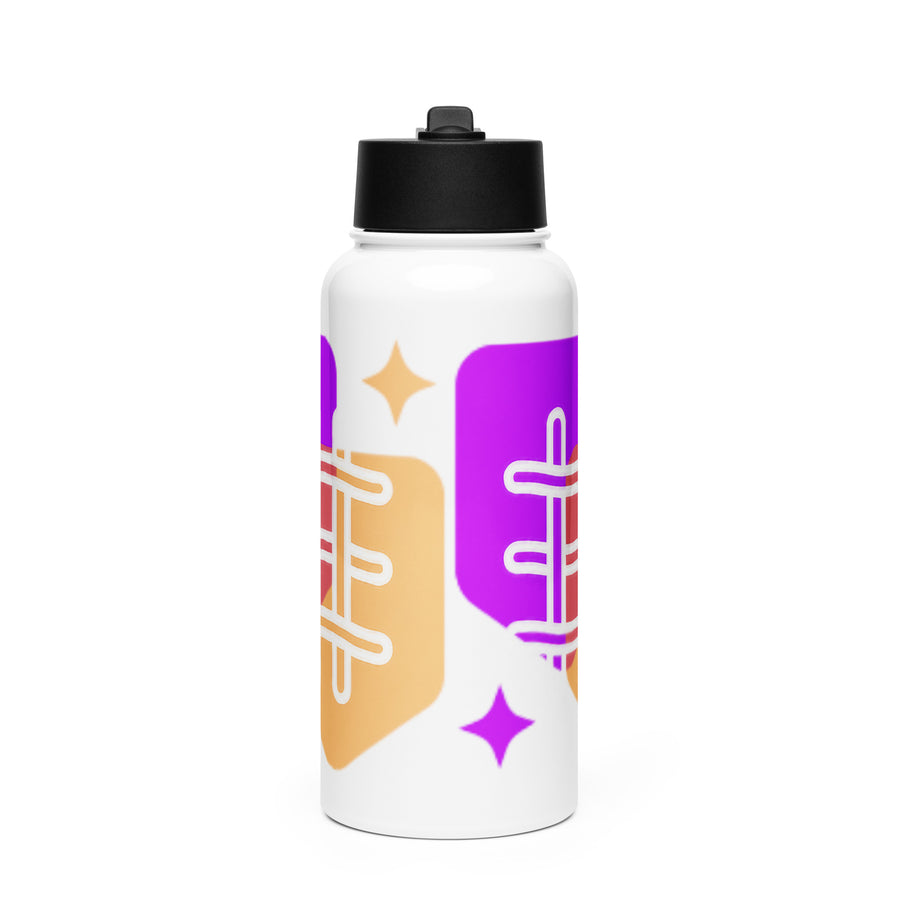 Stainless steel water bottle with a straw lid - WhatUWant2Buy