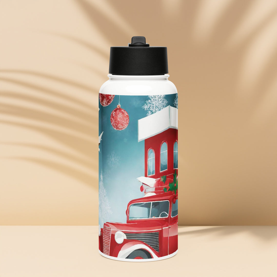 Stainless steel water bottle with a straw lid - WhatUWant2Buy