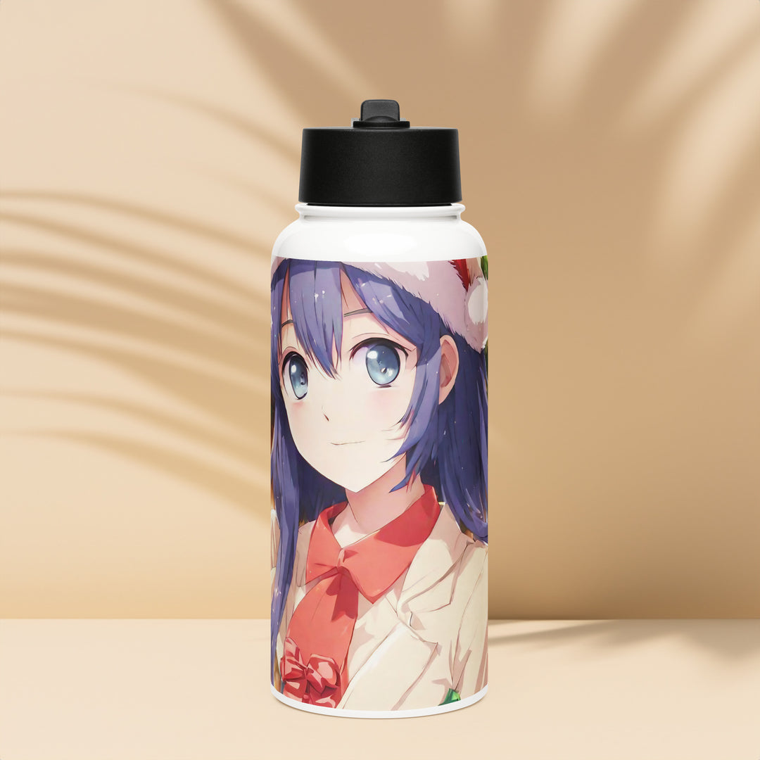 Stainless steel water bottle with a straw lid - WhatUWant2Buy