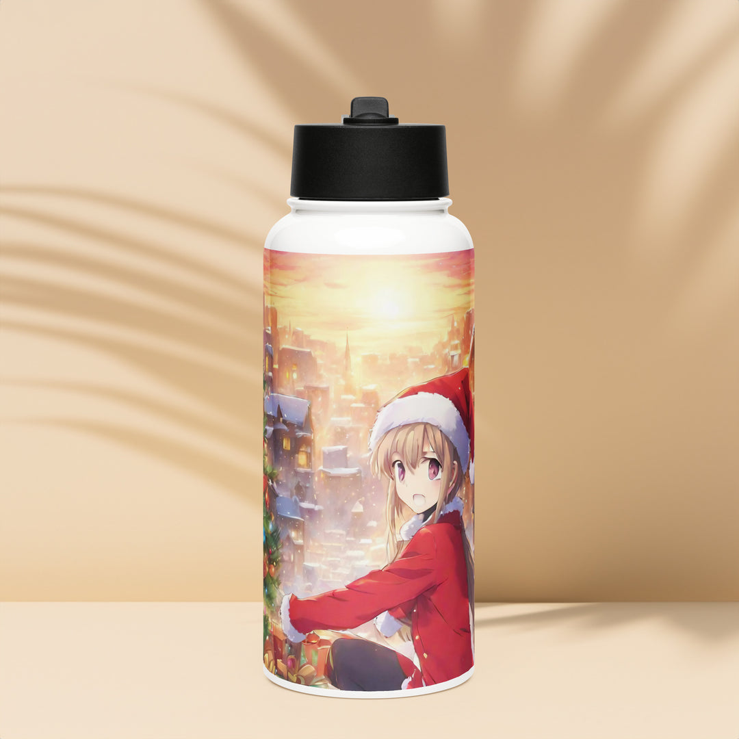 Stainless steel water bottle with a straw lid - WhatUWant2Buy