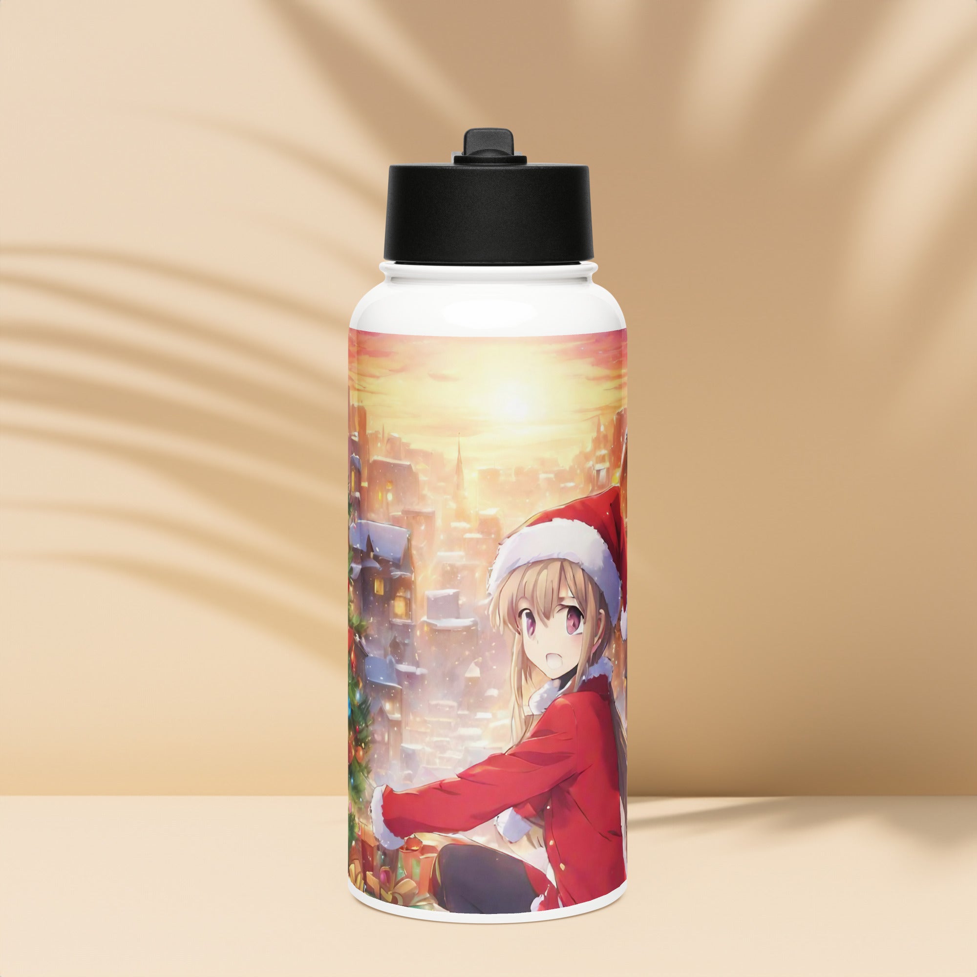 Stainless steel water bottle with a straw lid - WhatUWant2Buy