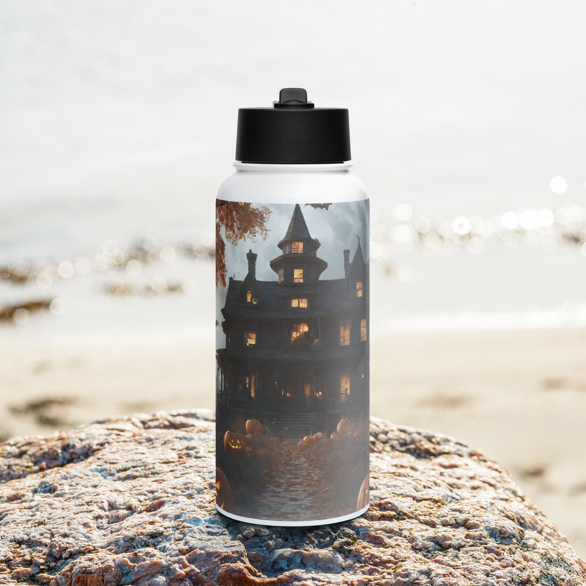 Stainless steel water bottle with a straw lid - WhatUWant2Buy