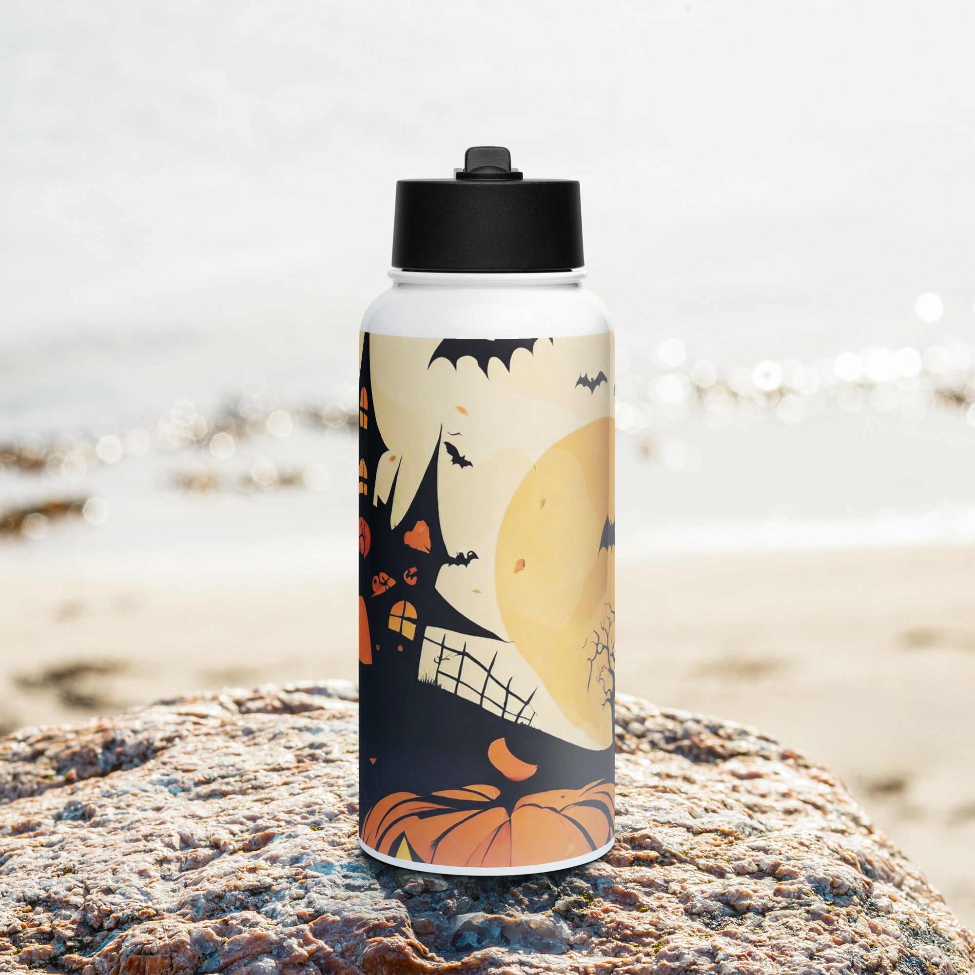 Stainless steel water bottle with a straw lid - WhatUWant2Buy