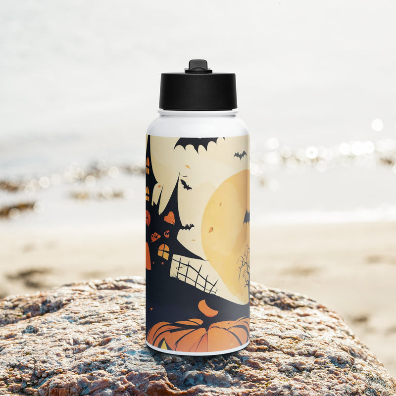 Stainless steel water bottle with a straw lid - WhatUWant2Buy