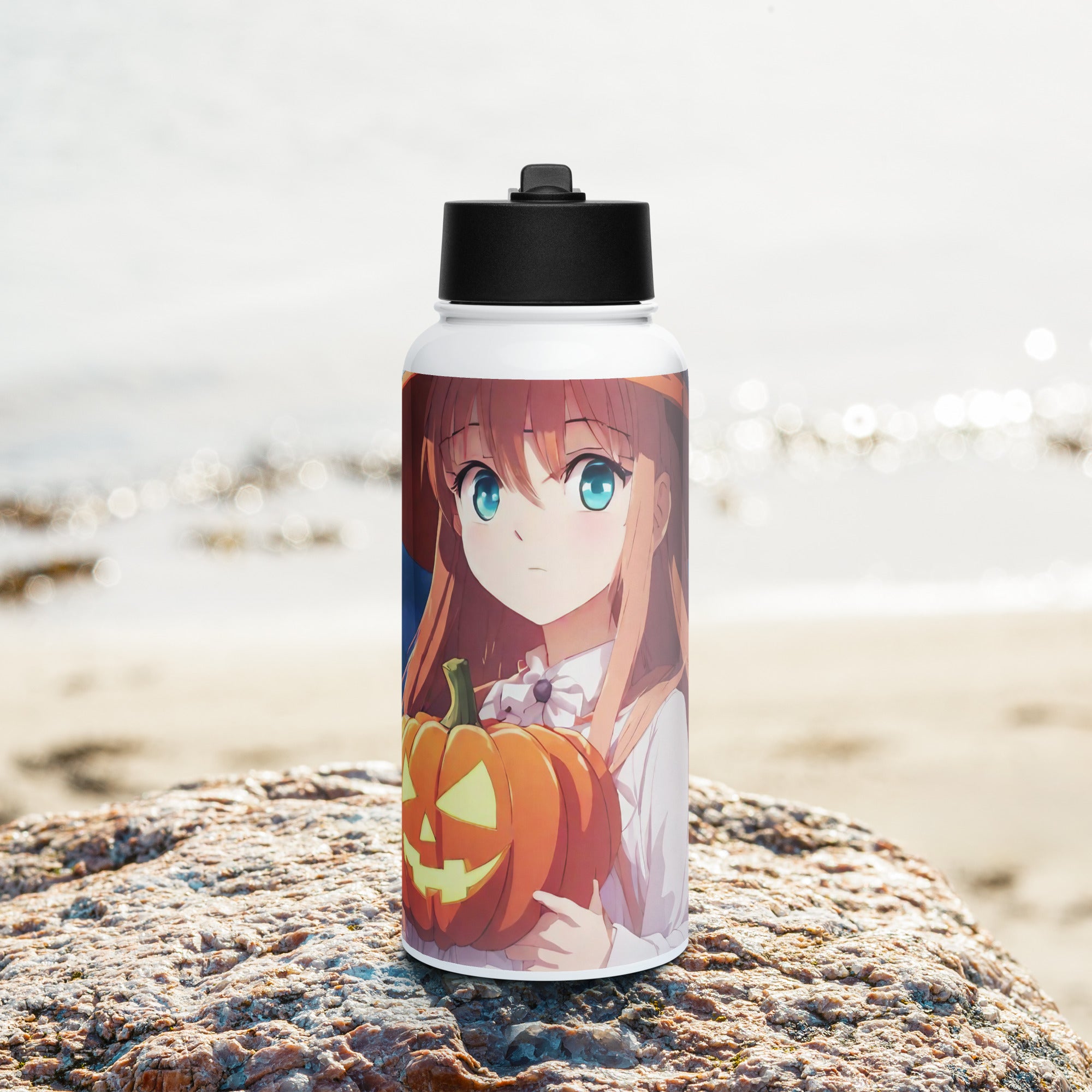 Stainless steel water bottle with a straw lid - WhatUWant2Buy