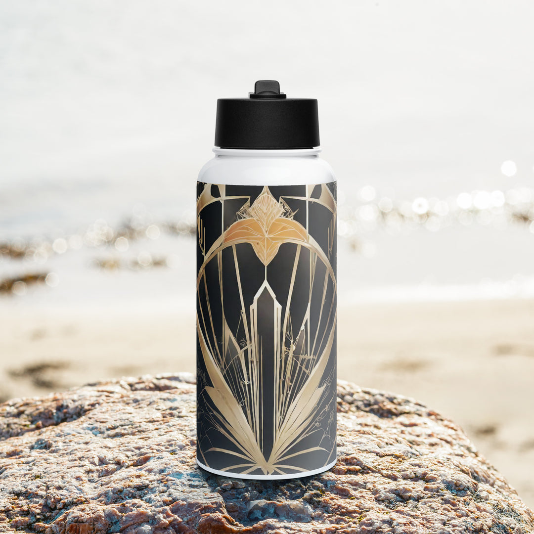 Stainless steel water bottle with a straw lid - WhatUWant2Buy