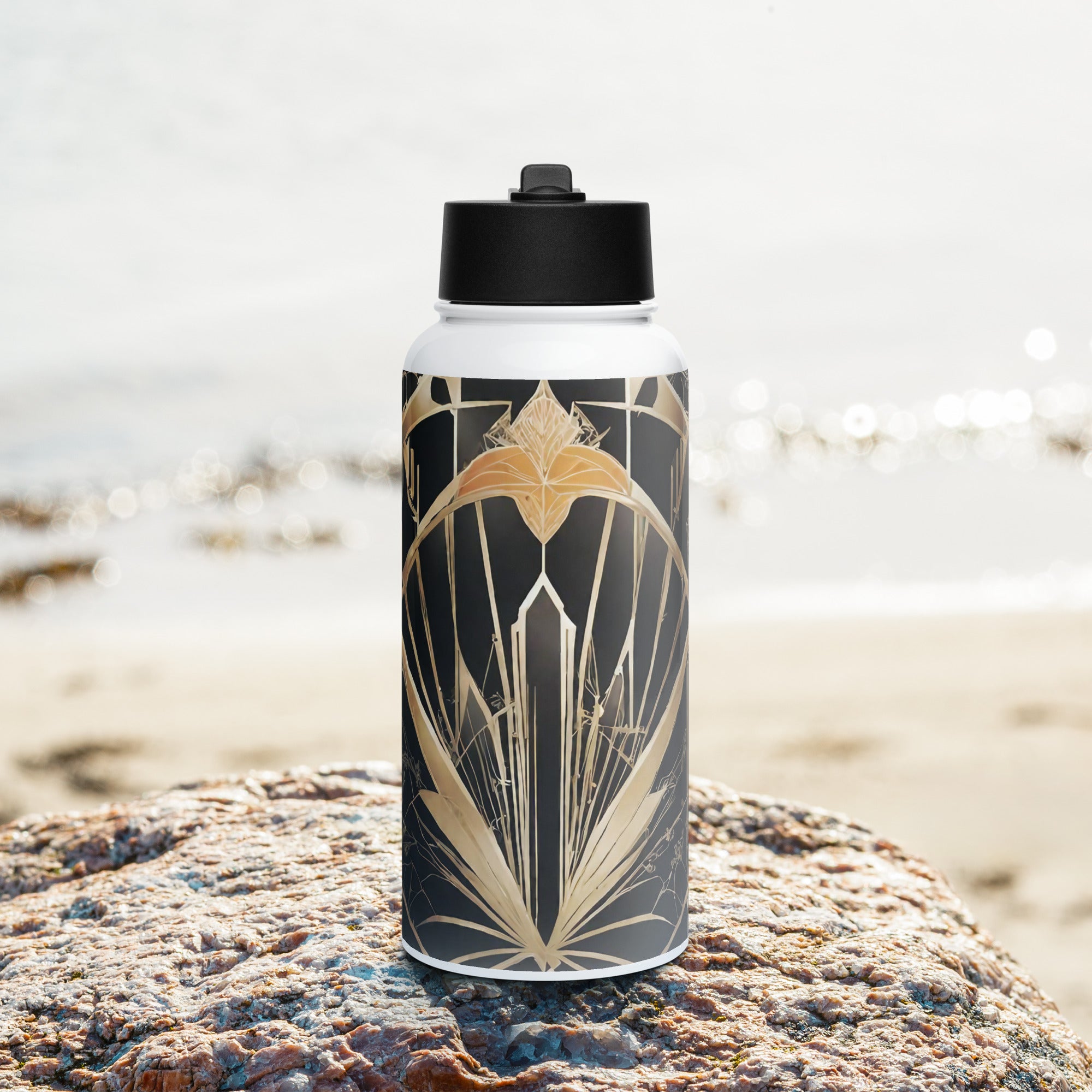 Stainless steel water bottle with a straw lid - WhatUWant2Buy