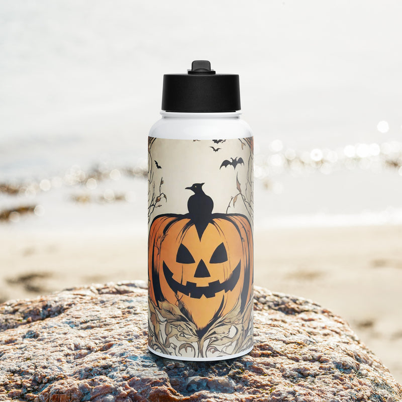 Stainless steel water bottle with a straw lid - WhatUWant2Buy