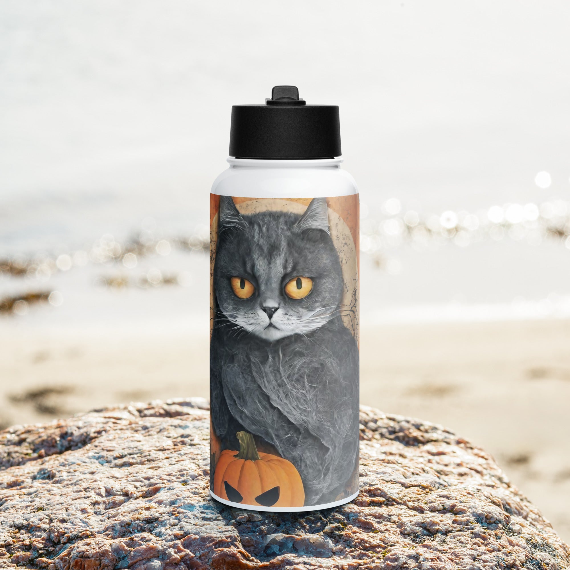 Stainless steel water bottle with a straw lid - WhatUWant2Buy