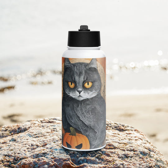 Stainless steel water bottle with a straw lid - WhatUWant2Buy