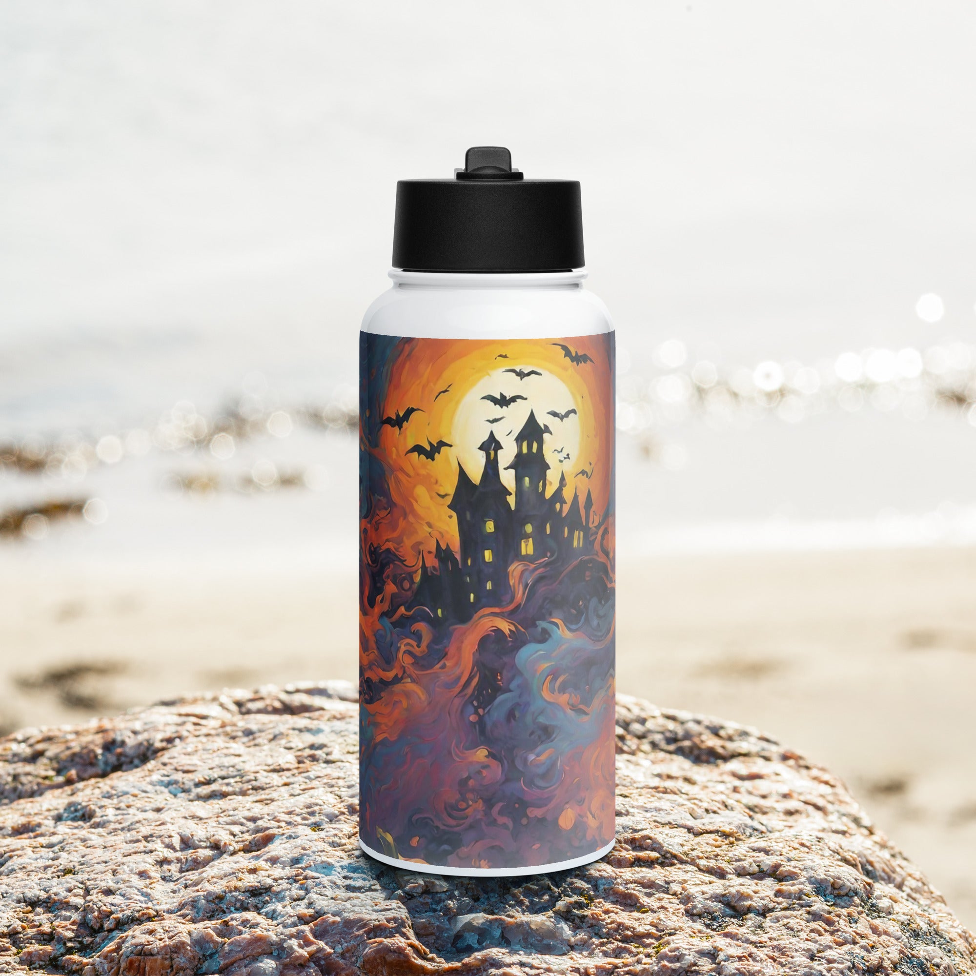 Stainless steel water bottle with a straw lid - WhatUWant2Buy