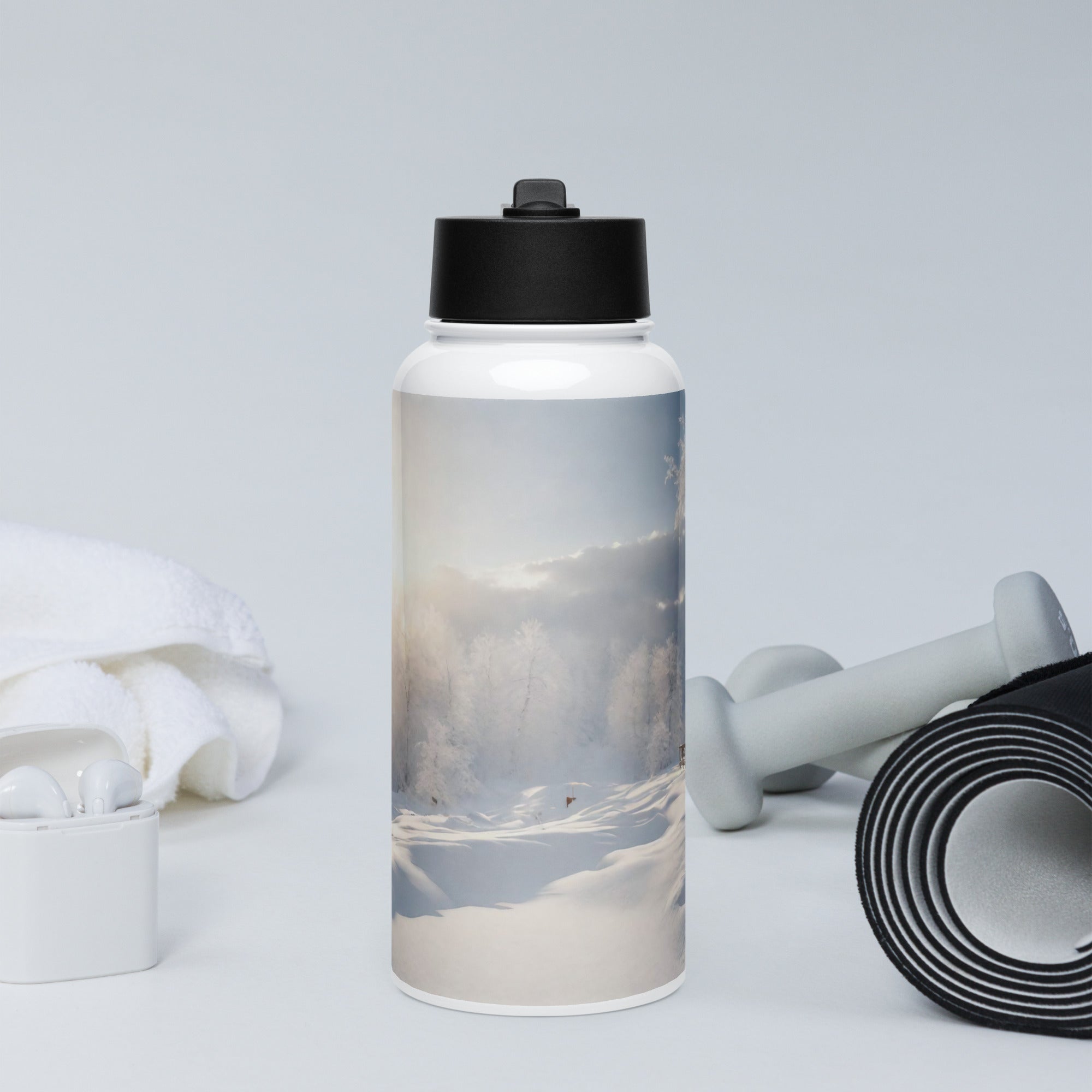 Stainless steel water bottle with a straw lid - WhatUWant2Buy