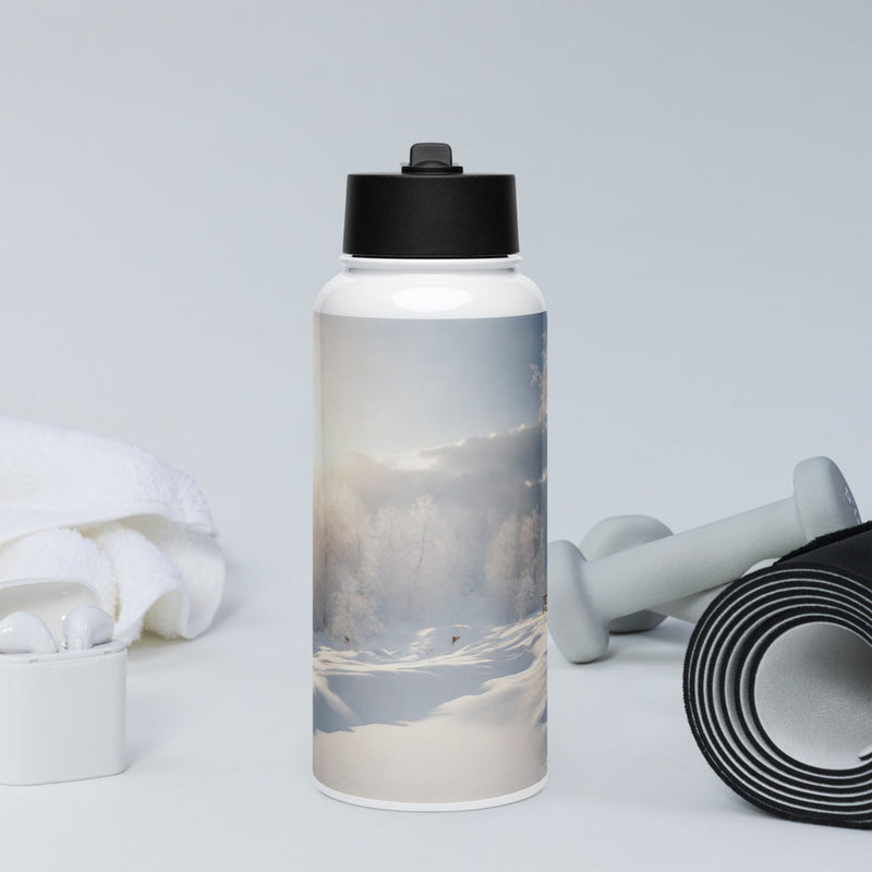Stainless steel water bottle with a straw lid - WhatUWant2Buy