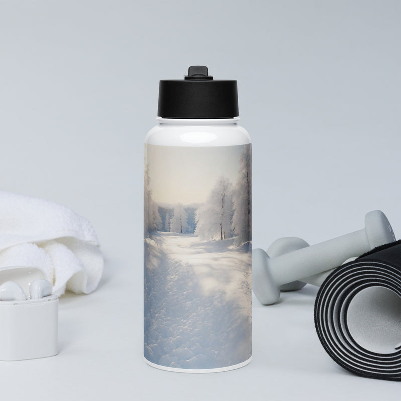 Stainless steel water bottle with a straw lid - WhatUWant2Buy