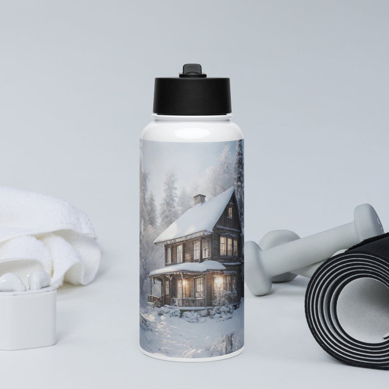 Stainless steel water bottle with a straw lid - WhatUWant2Buy