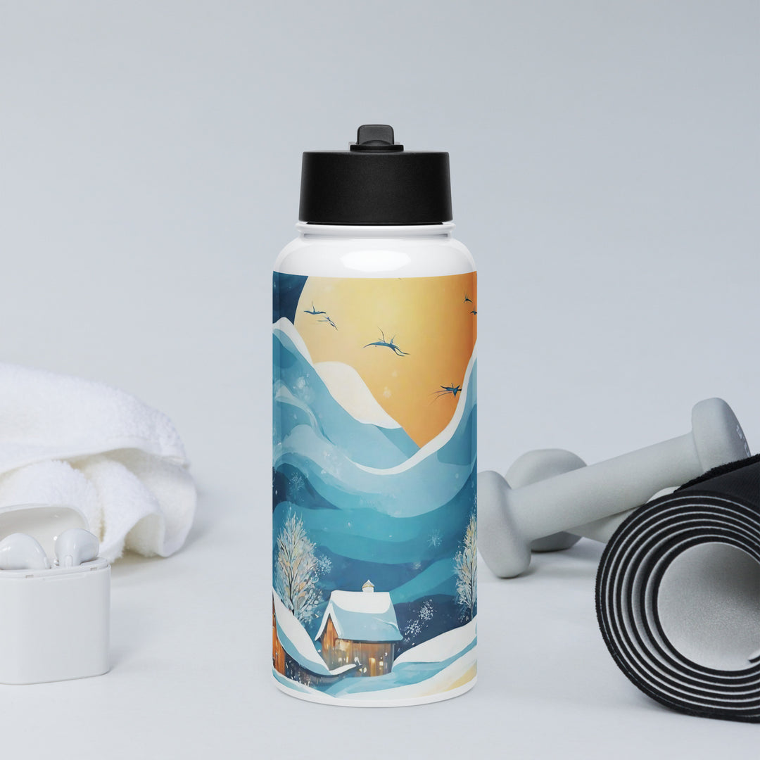 Stainless steel water bottle with a straw lid - WhatUWant2Buy