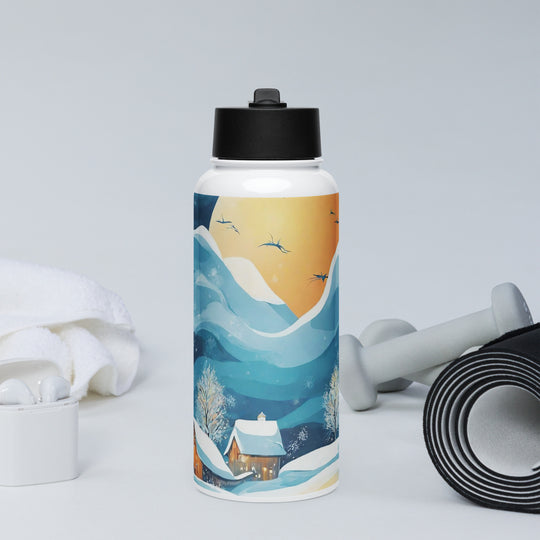 Stainless steel water bottle with a straw lid - WhatUWant2Buy