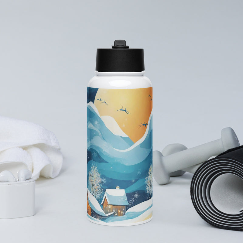 Stainless steel water bottle with a straw lid - WhatUWant2Buy