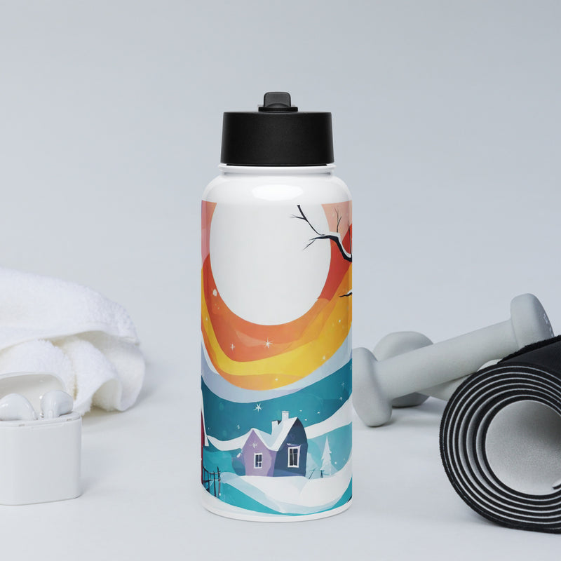Stainless steel water bottle with a straw lid - WhatUWant2Buy