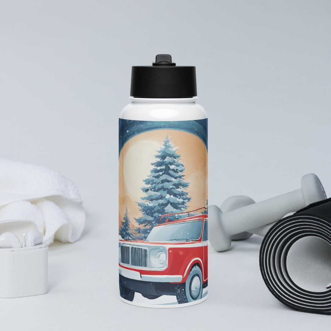 Stainless steel water bottle with a straw lid - WhatUWant2Buy