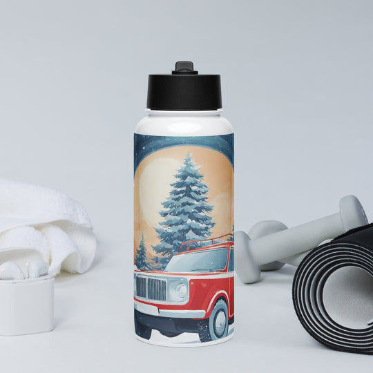 Stainless steel water bottle with a straw lid - WhatUWant2Buy