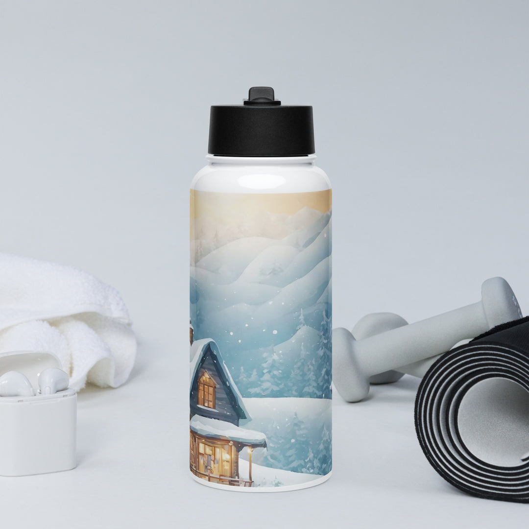 Stainless steel water bottle with a straw lid - WhatUWant2Buy
