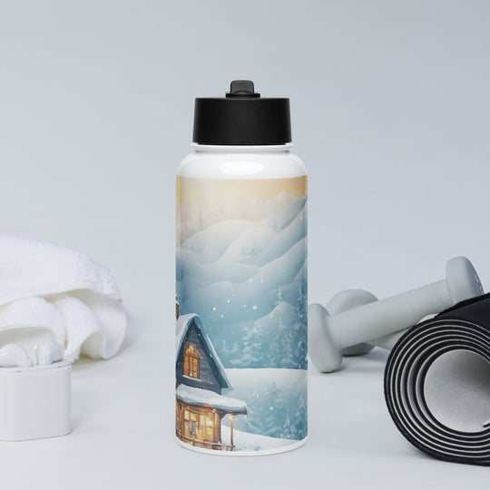 Stainless steel water bottle with a straw lid - WhatUWant2Buy