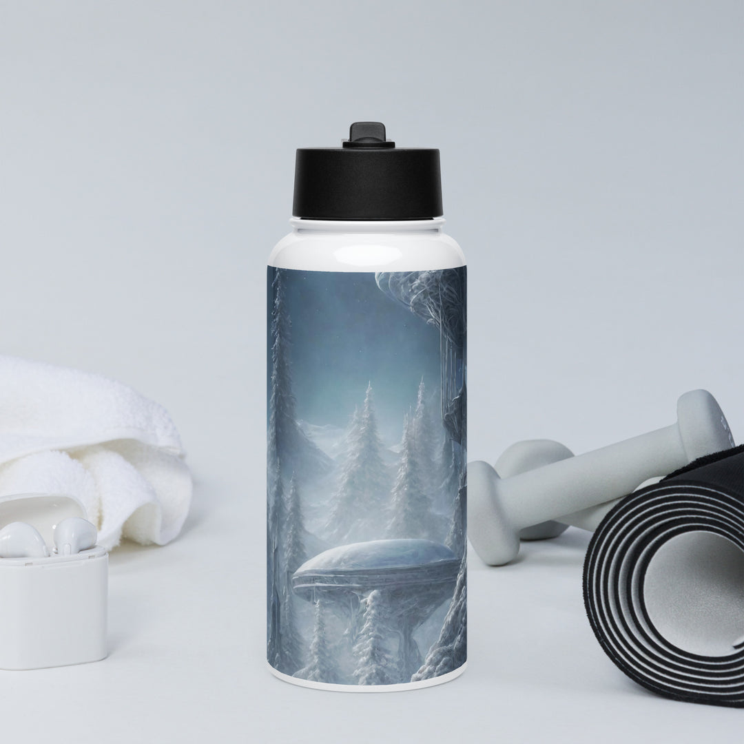 Stainless steel water bottle with a straw lid - WhatUWant2Buy