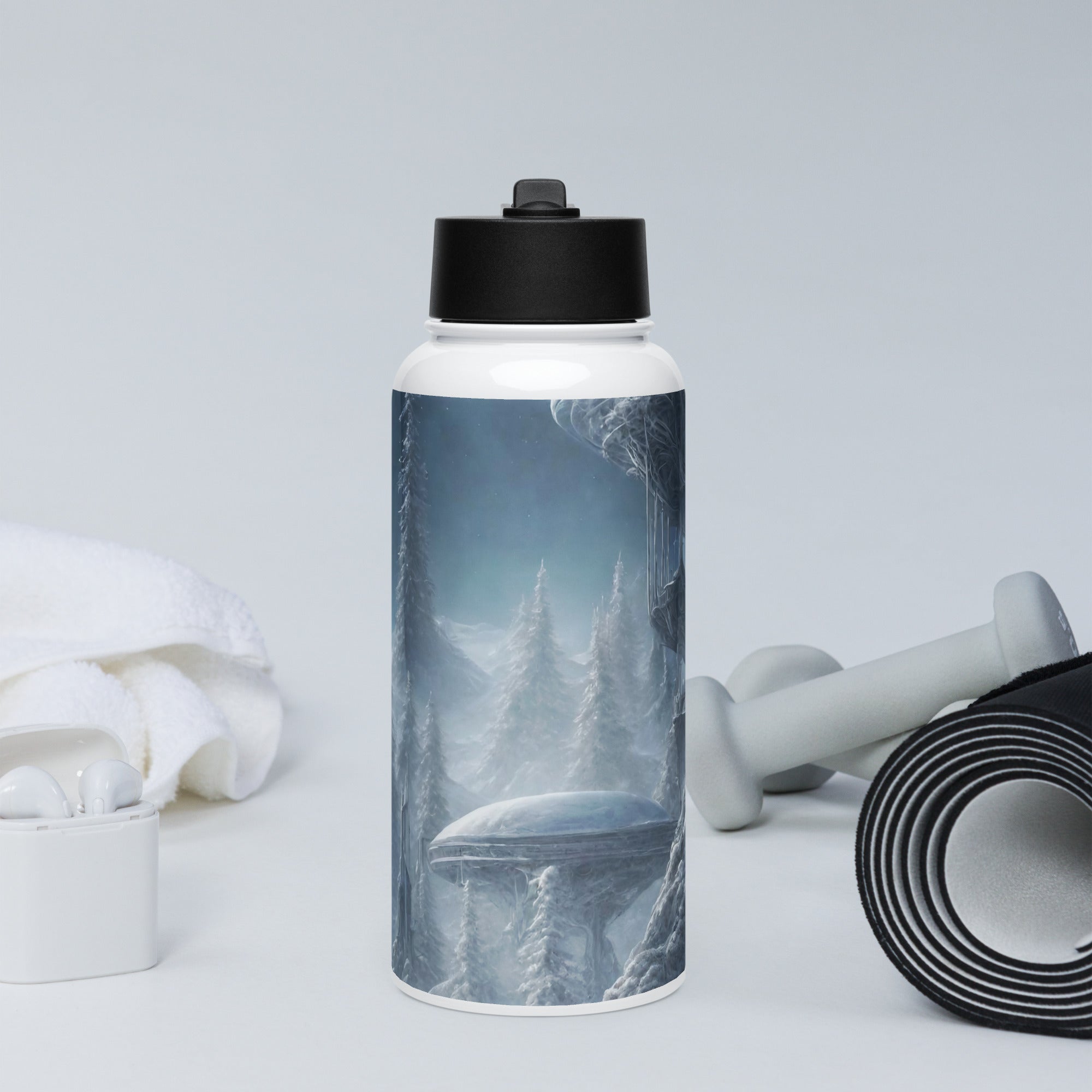 Stainless steel water bottle with a straw lid - WhatUWant2Buy