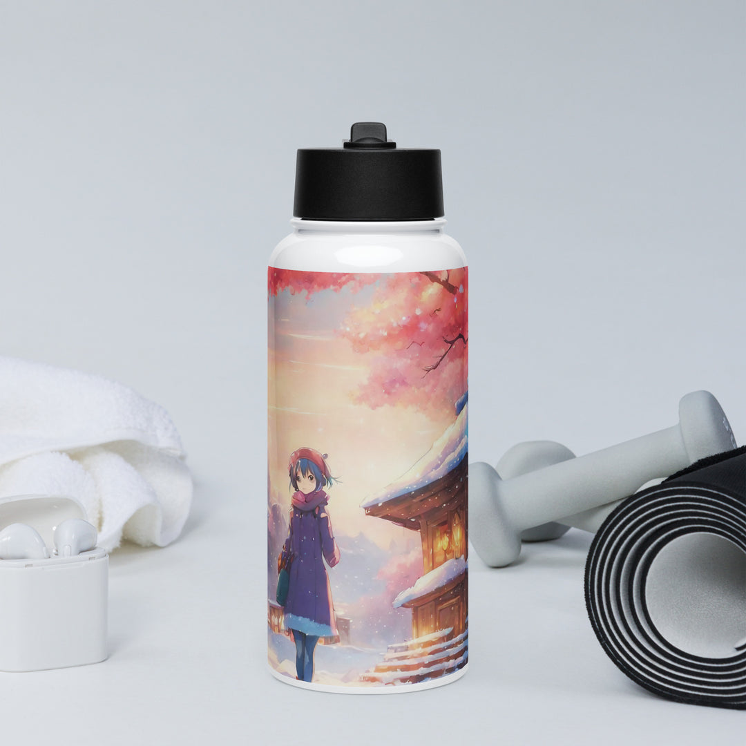 Stainless steel water bottle with a straw lid - WhatUWant2Buy