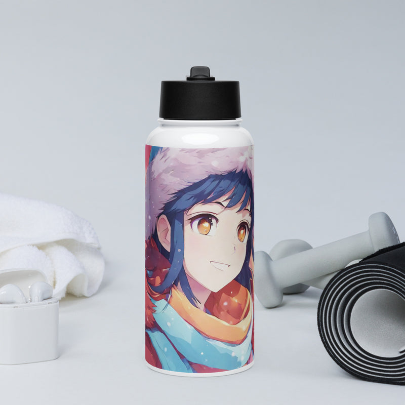 Stainless steel water bottle with a straw lid - WhatUWant2Buy