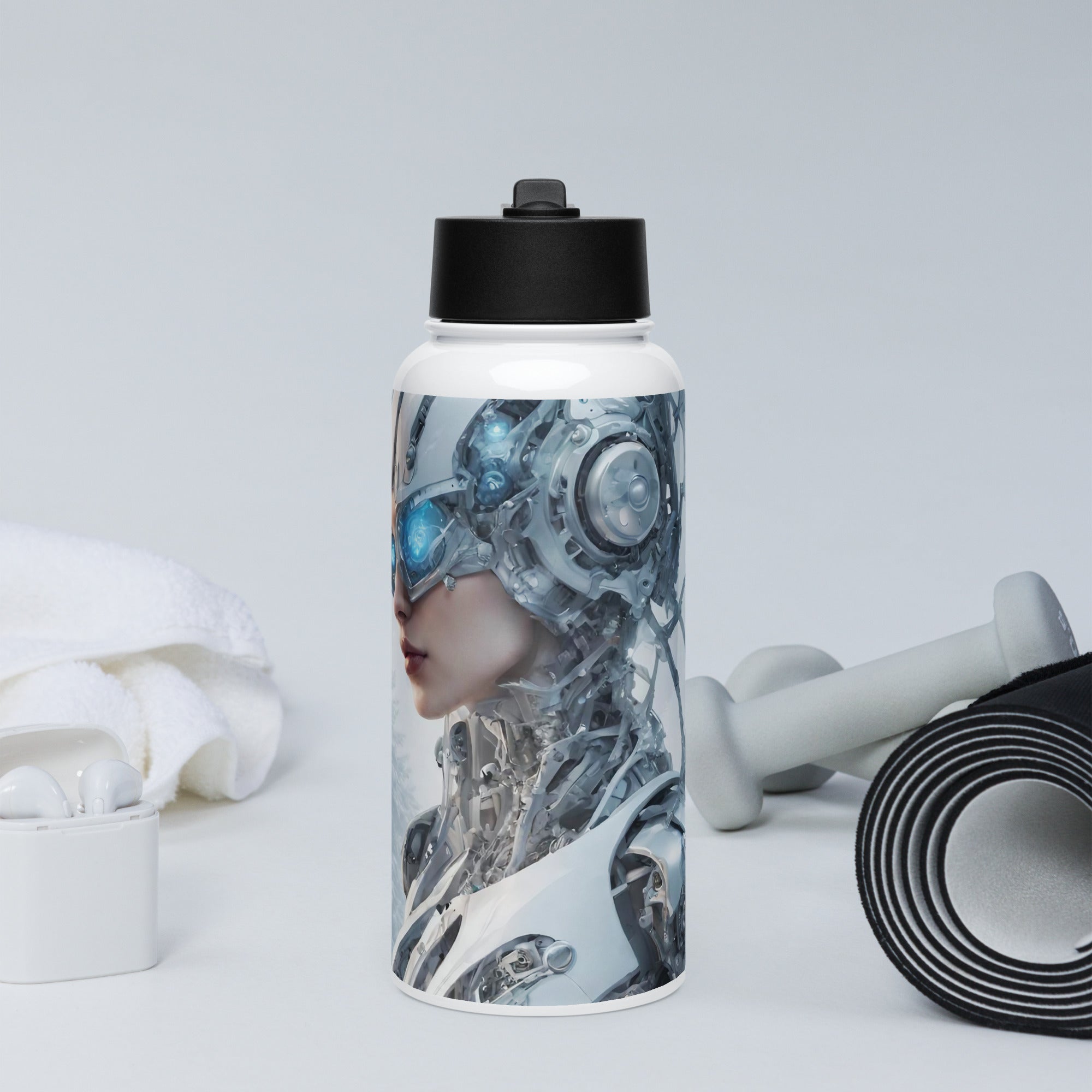 Stainless steel water bottle with a straw lid - WhatUWant2Buy