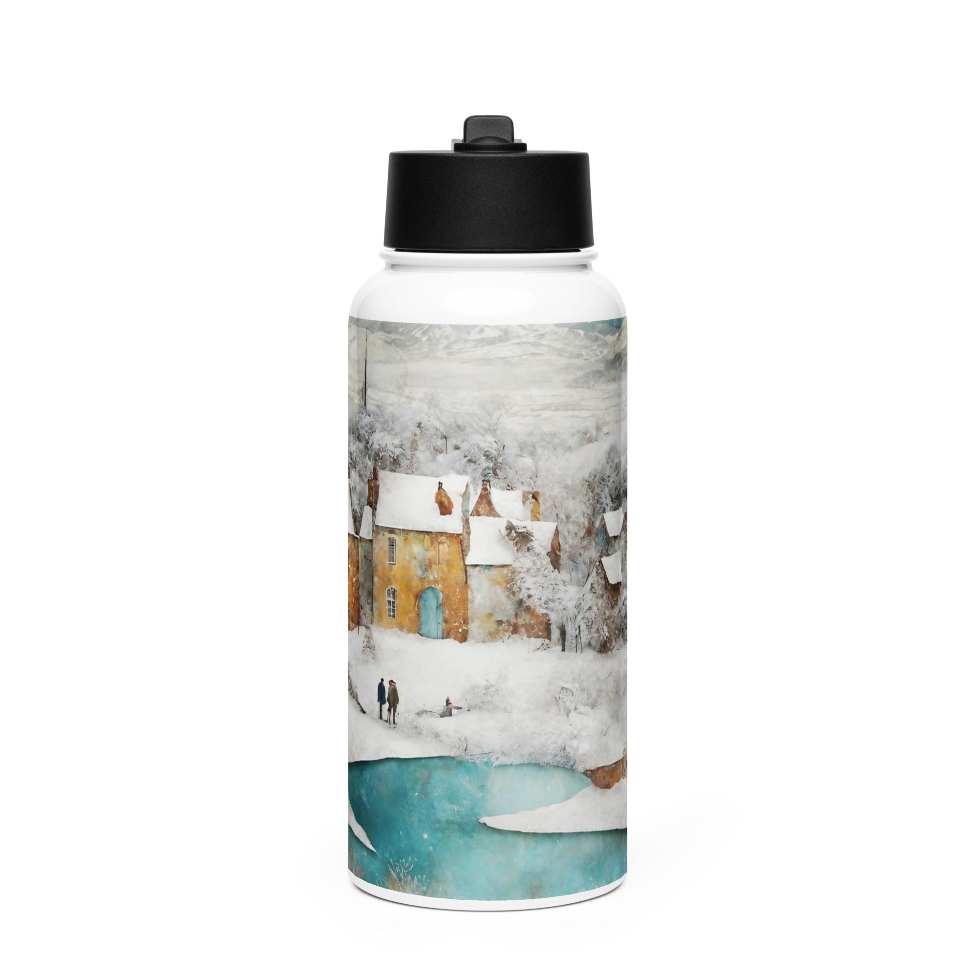 Stainless steel water bottle with a straw lid - WhatUWant2Buy