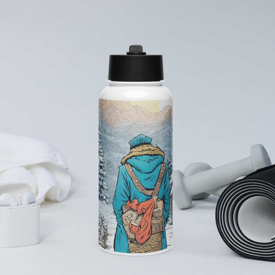 Stainless steel water bottle with a straw lid - WhatUWant2Buy