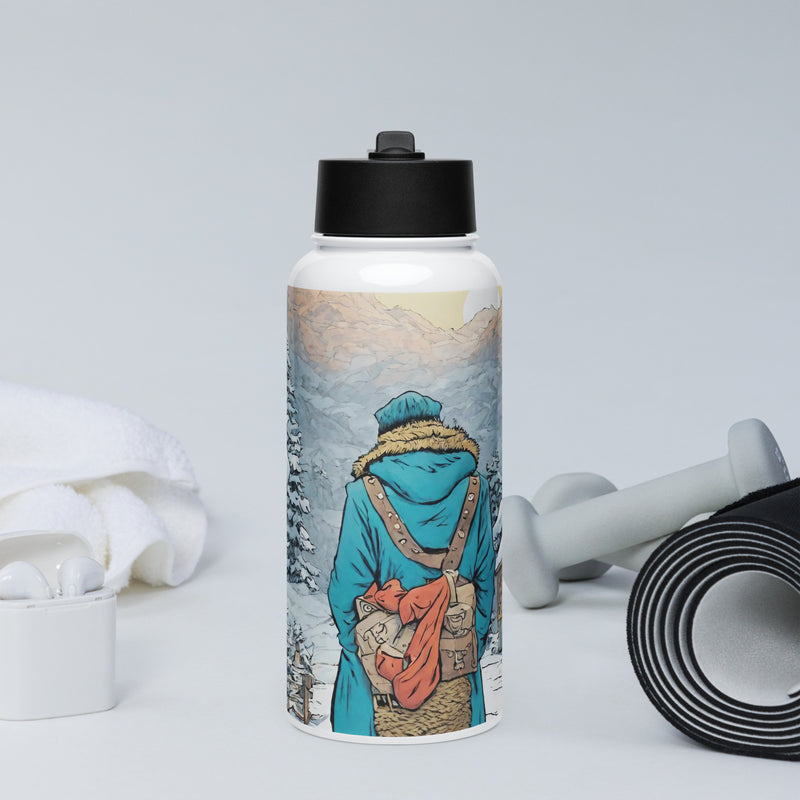 Stainless steel water bottle with a straw lid - WhatUWant2Buy