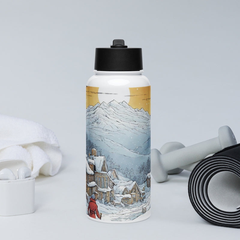 Stainless steel water bottle with a straw lid - WhatUWant2Buy