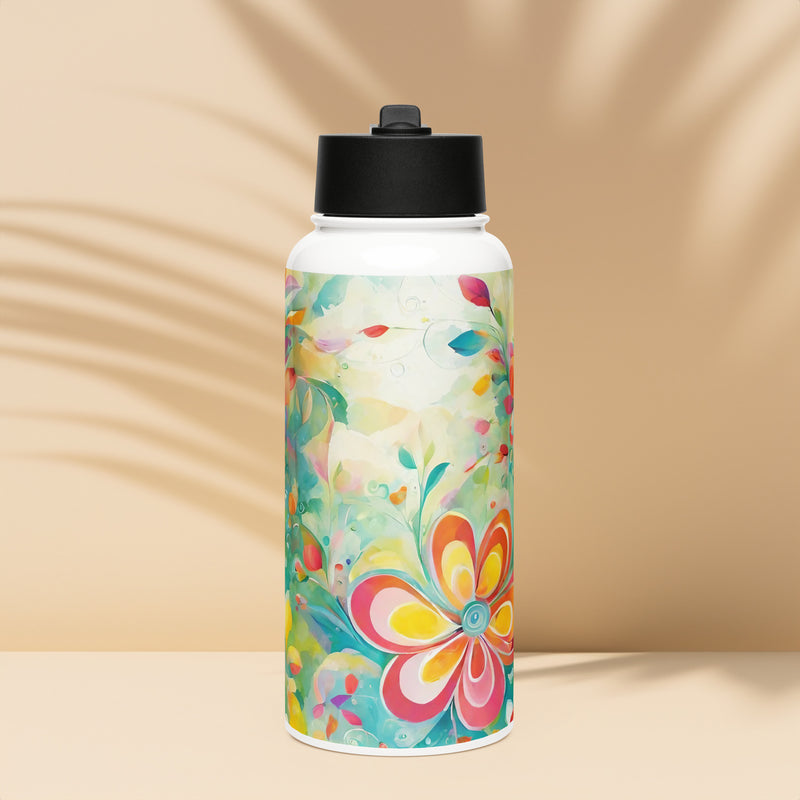 Stainless steel water bottle with a straw lid - WhatUWant2Buy