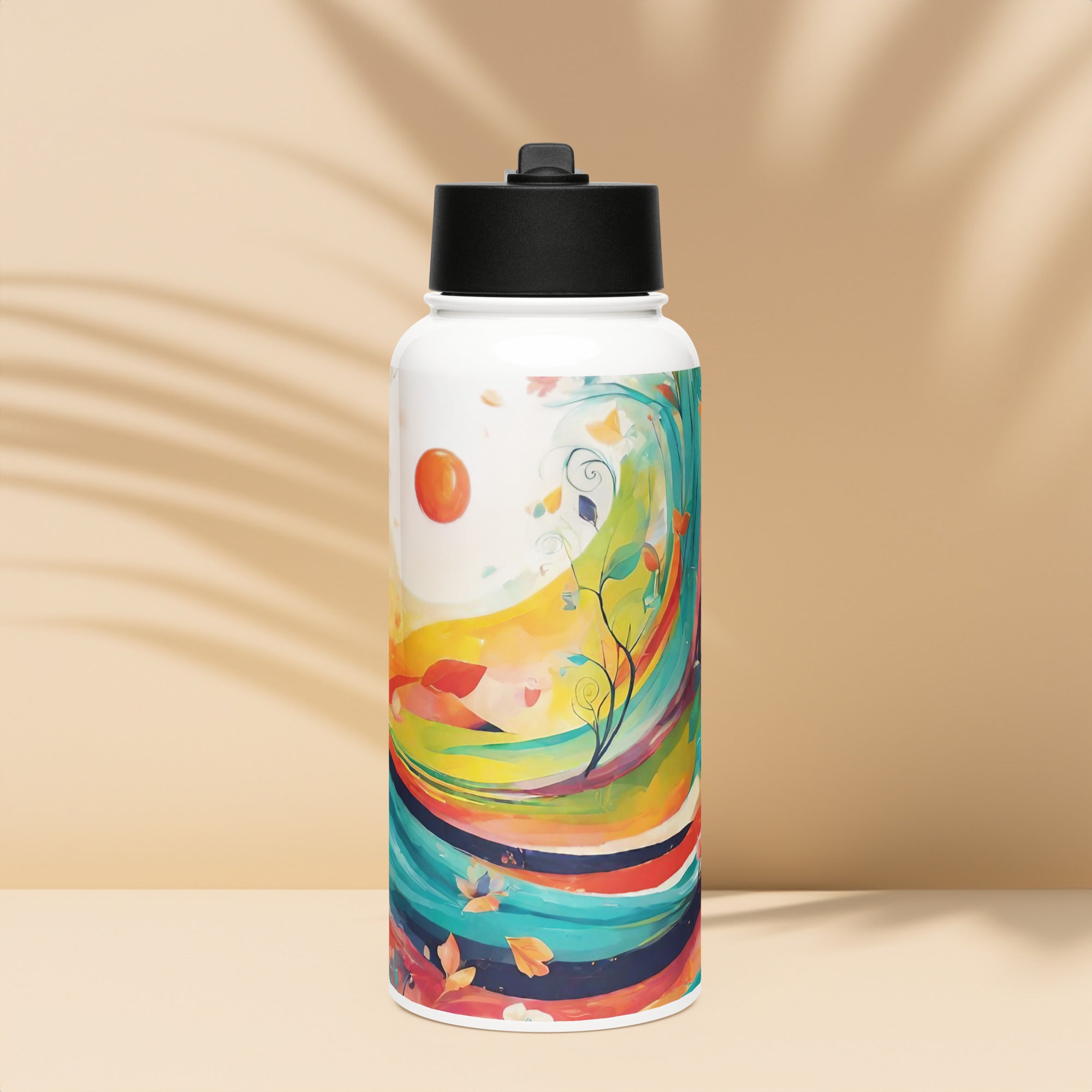 Stainless steel water bottle with a straw lid - WhatUWant2Buy